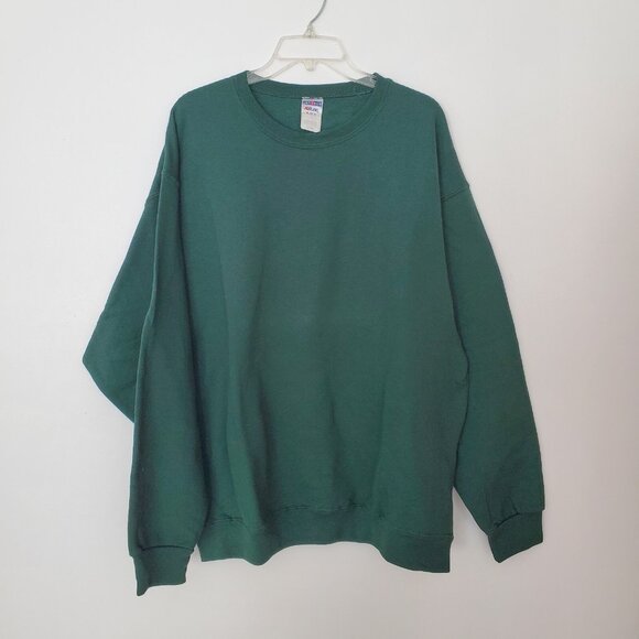 NWT Men's XL Green Jerzees Sweatshirt NuBlend 50 50 Blend NEW - Picture 1 of 4